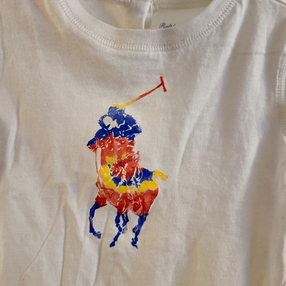 Ralph Lauren 24 Month White Dress with Colorful Horse Design - Picture 5 of 6